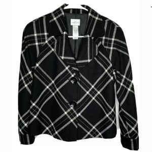 Emma Jane women’s plaid wool Blazer size 6